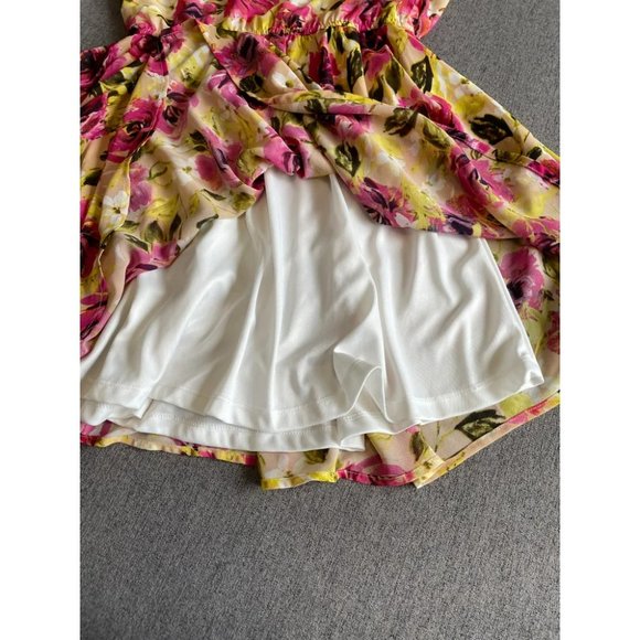 Gorgeous Pink and Yellow Floral Fit & Flare Dress - Picture 3 of 5